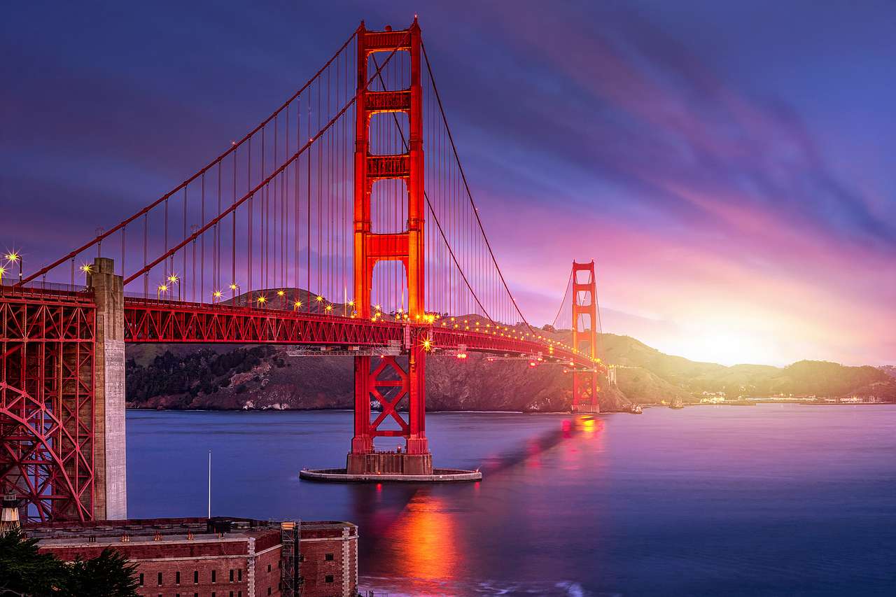 Puesta de sol en Golden Gate rompecabezas en línea