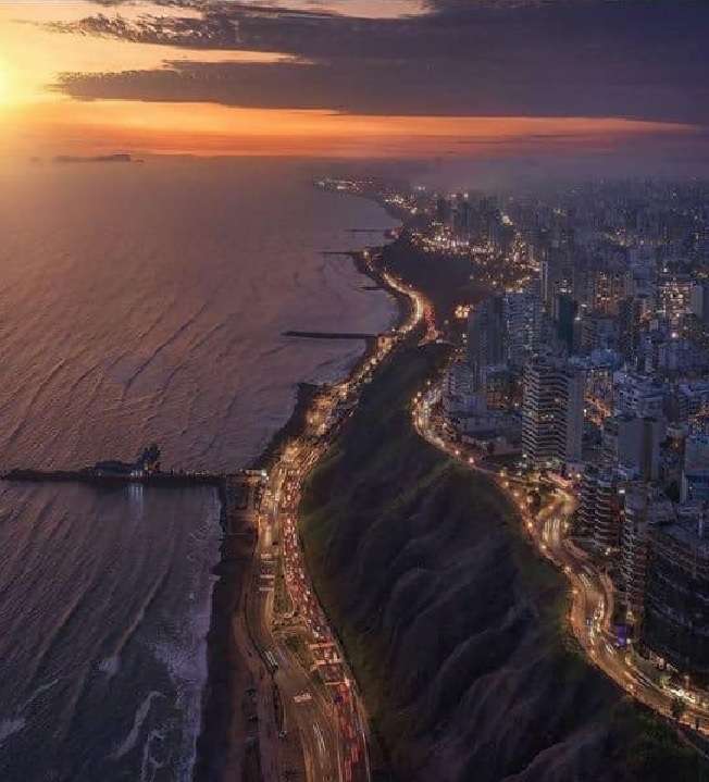 Peru, Lima Costa Verde atardecer rompecabezas en línea
