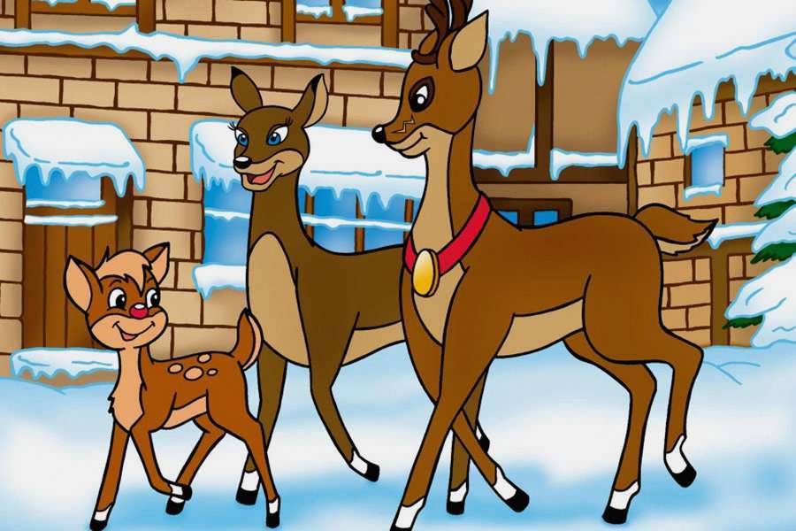 Rudolf Czerwononosy Reindeer și insula lipsesc în urmă puzzle online