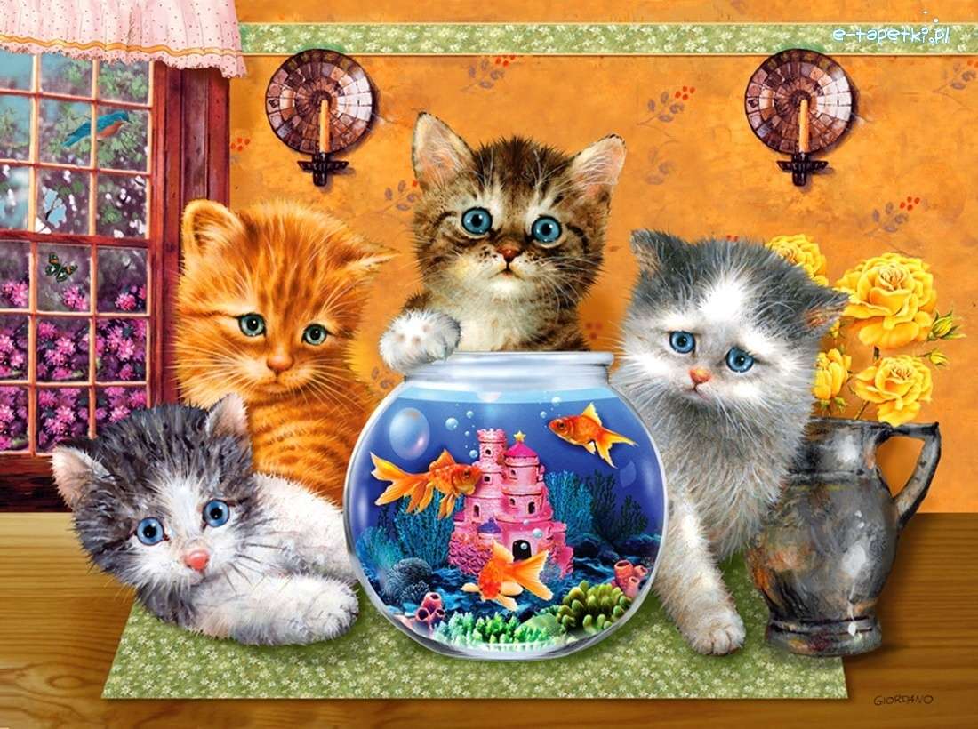 Quatro gatinhos quebra-cabeças online