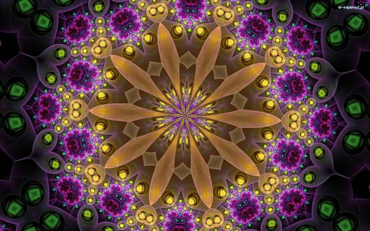 Grafisk symmetrisk blomma Pussel online
