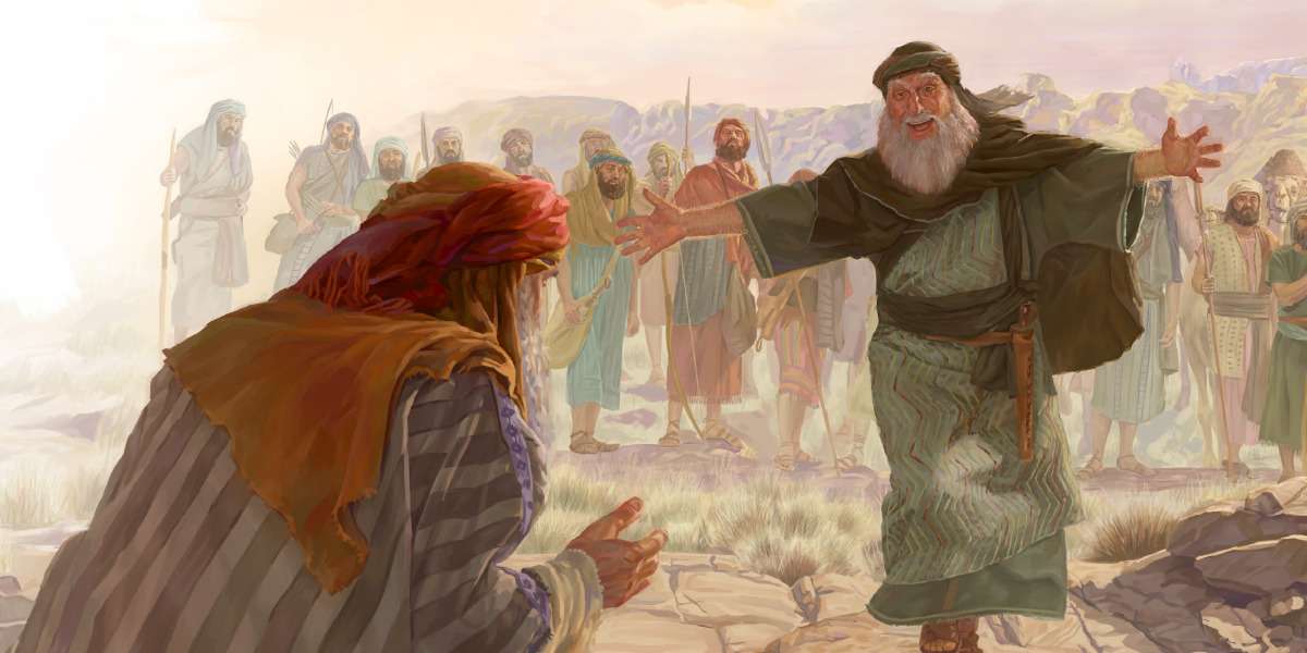 Jacob och Esau är återförenade Pussel online