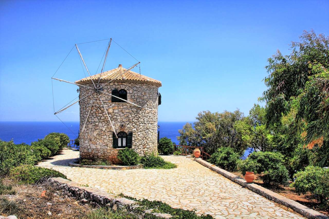 Windmühle auf Zakynthos Ionische Insel Online-Puzzle