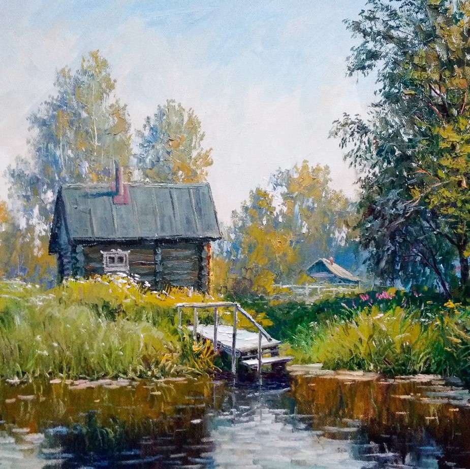 Wooden hut at the lake jigsaw puzzle online