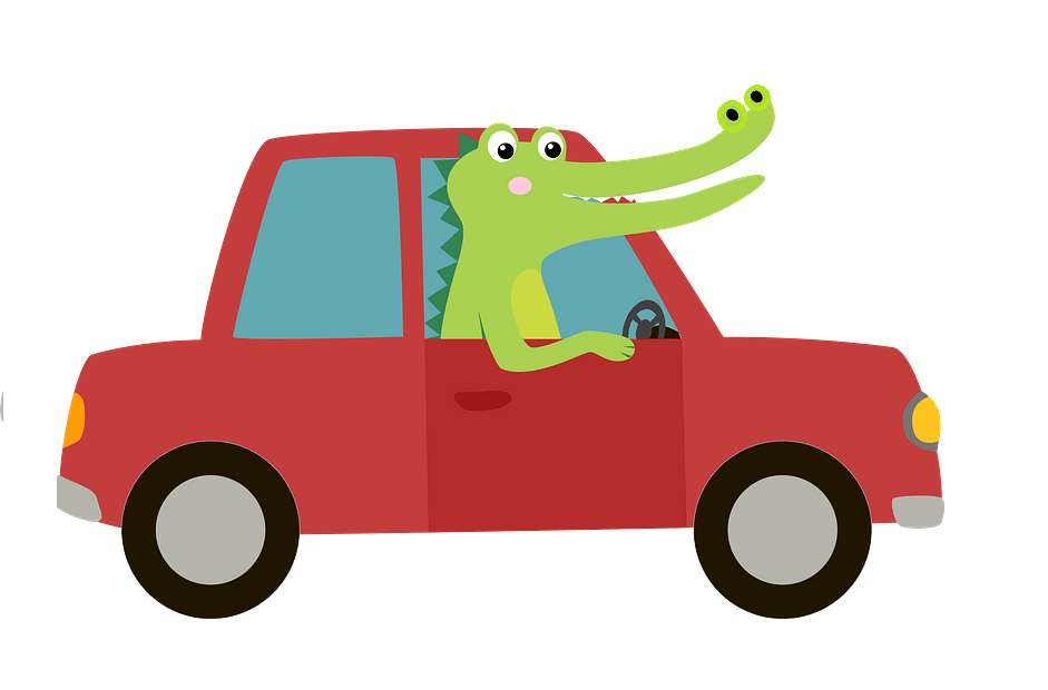 Krokodil i bilen Pussel online