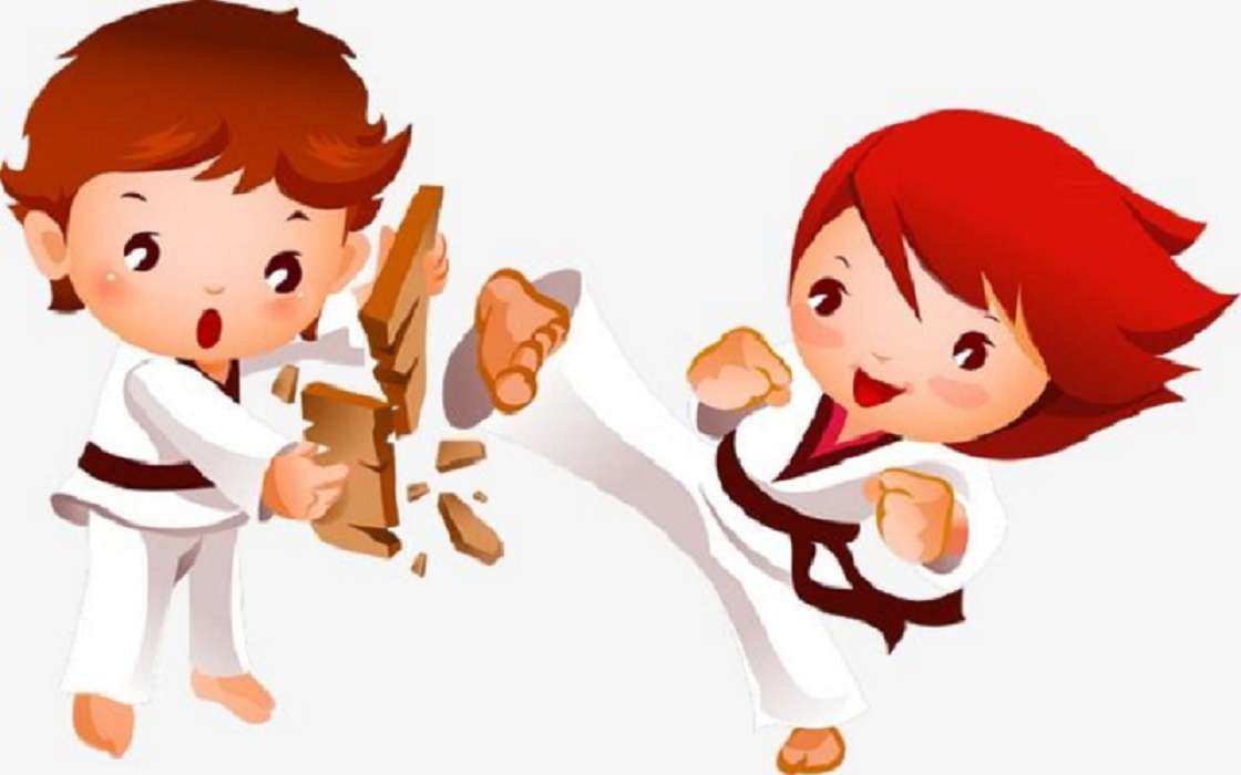 Taekwondo - σπάσιμο των παιδιών παζλ online