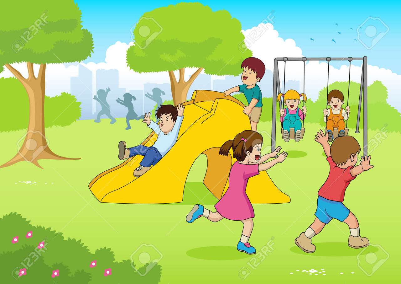 Πάρκο με παιδιά παζλ online