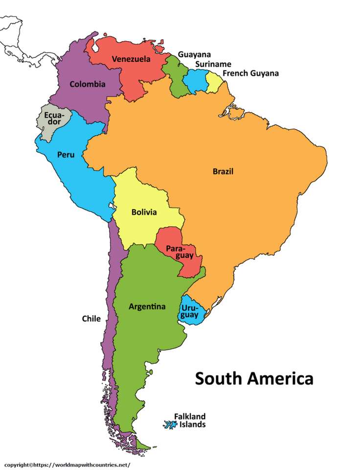 America de Sud Puzzle. puzzle online
