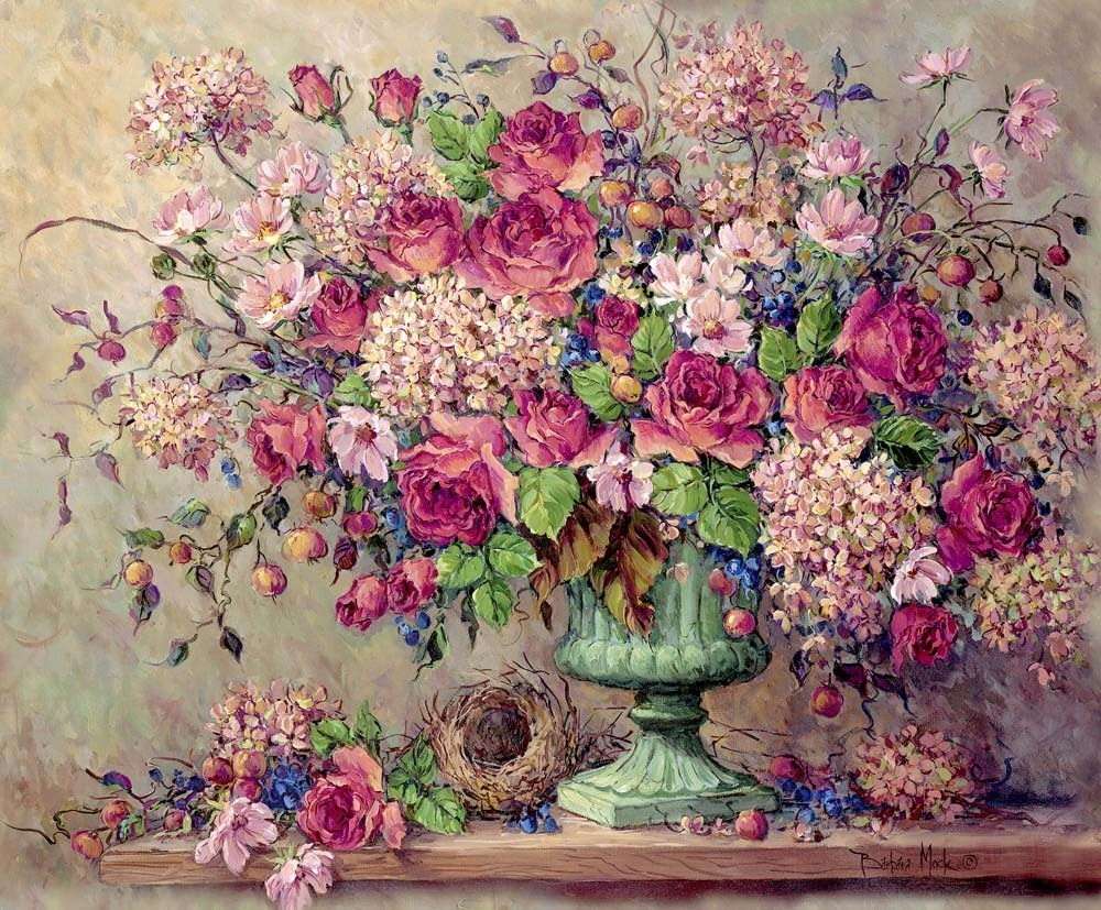Floral τέχνη vintage. παζλ online