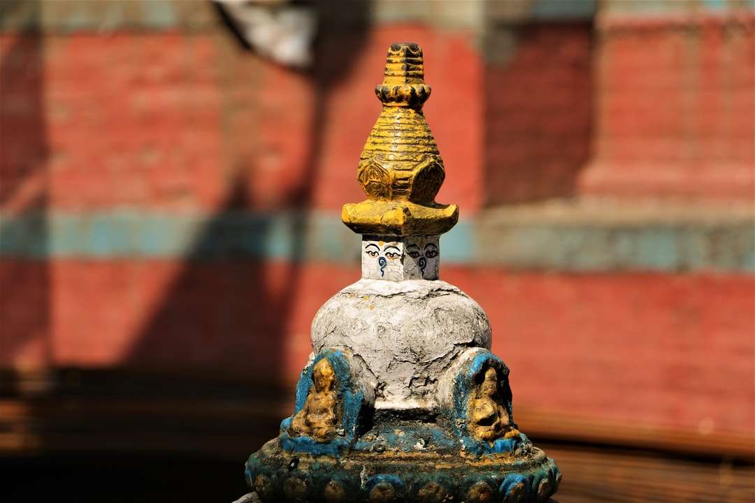 blauw en goud Boeddha beeldje legpuzzel online