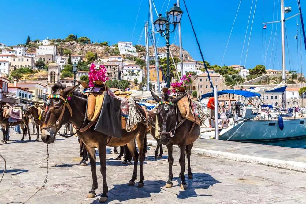 Достопримечательности на греческом острове Гидра онлайн-пазл