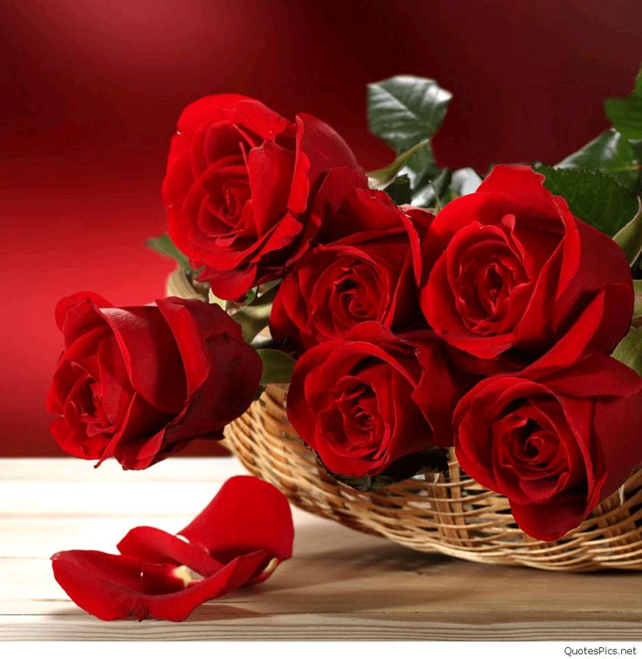 vörös rózsák kirakós online