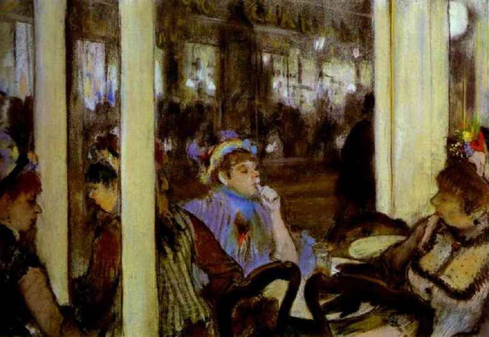 "Terasz egy kávézó" (1877) Edgar Degas kirakós online