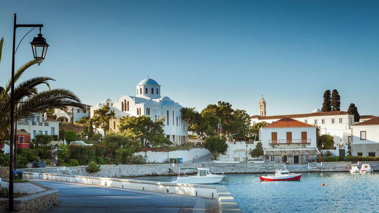 Spetses grekiska ön pussel på nätet