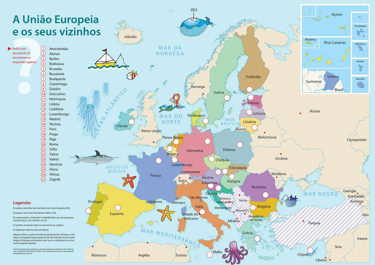 Carte de l'Europe puzzle en ligne