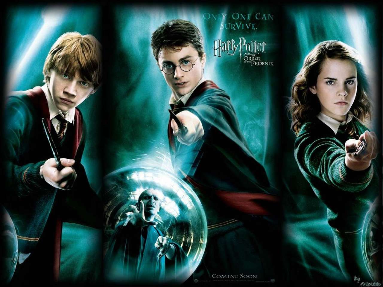 Trio doré avec une super longue Hermione Granger puzzle en ligne
