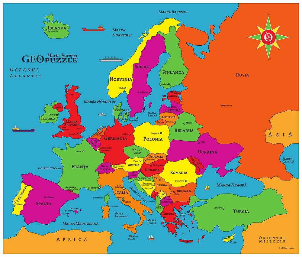 Europa - mapa do estado puzzle online
