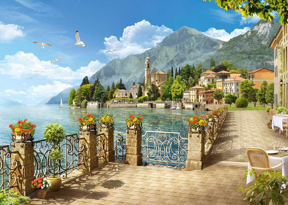 Lac dans le nord de l'Italie puzzle en ligne