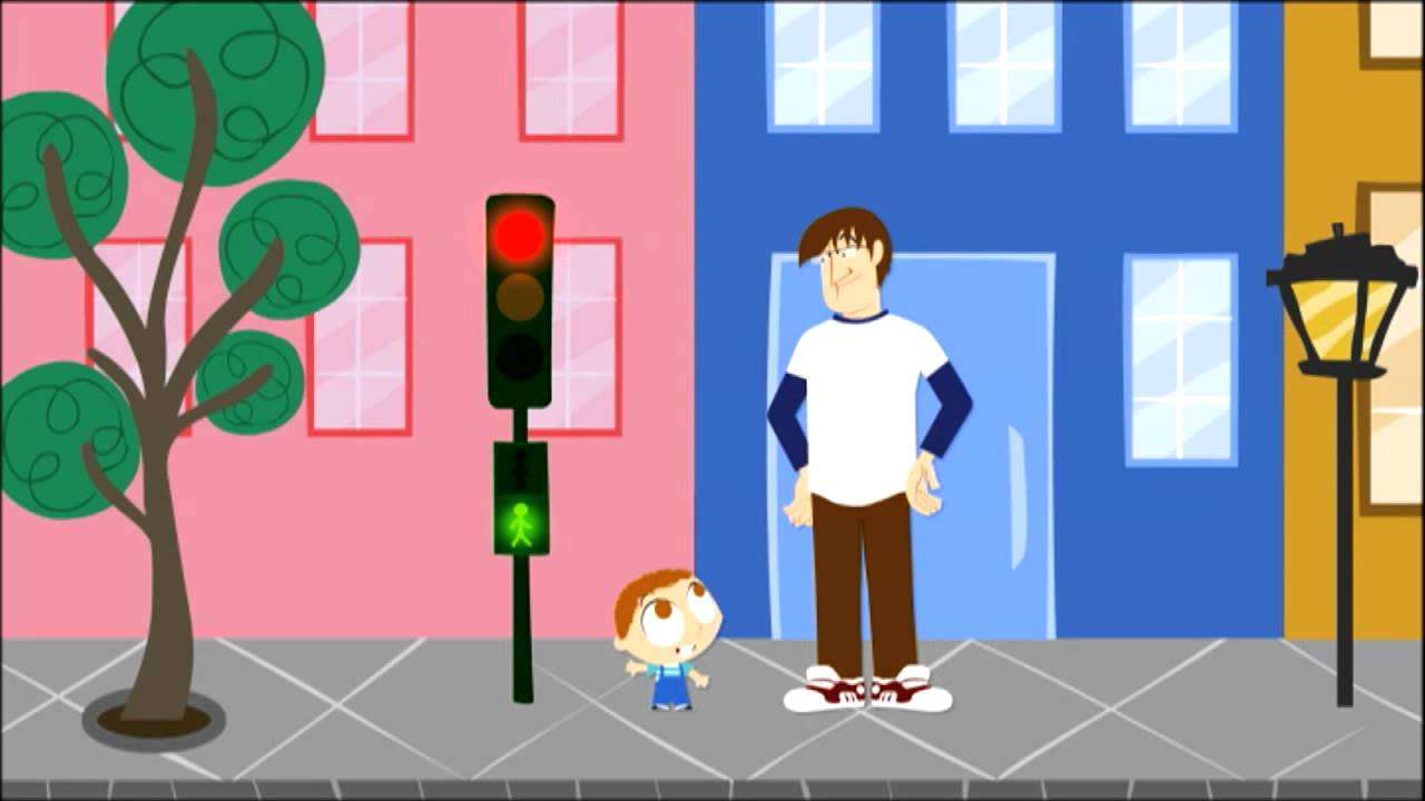 Was ist der sichere Weg, um die Straße zu überqueren? Online-Puzzle