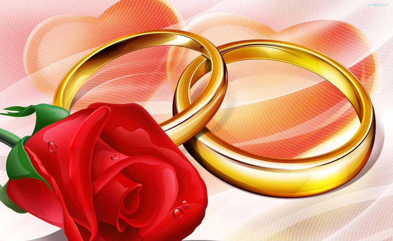 Informatique - Anneaux de mariage et roses puzzle en ligne