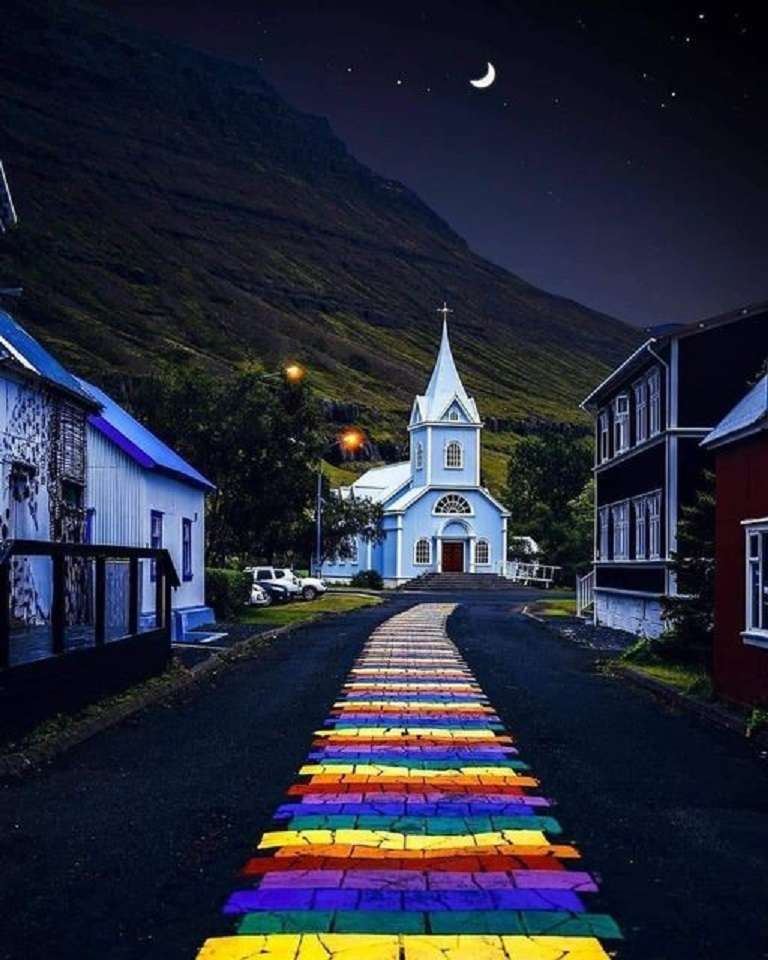 Island på natten. pussel på nätet