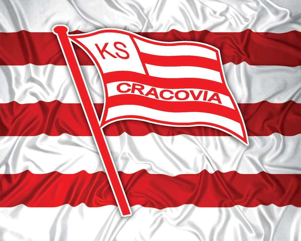 Cracovia-Flagge. Puzzlespiel online