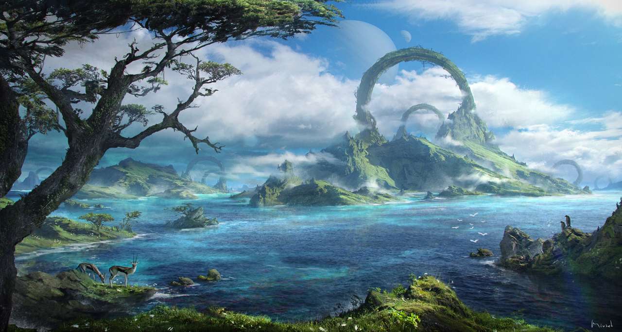 Fantastická přírodní fantazie krajina online puzzle