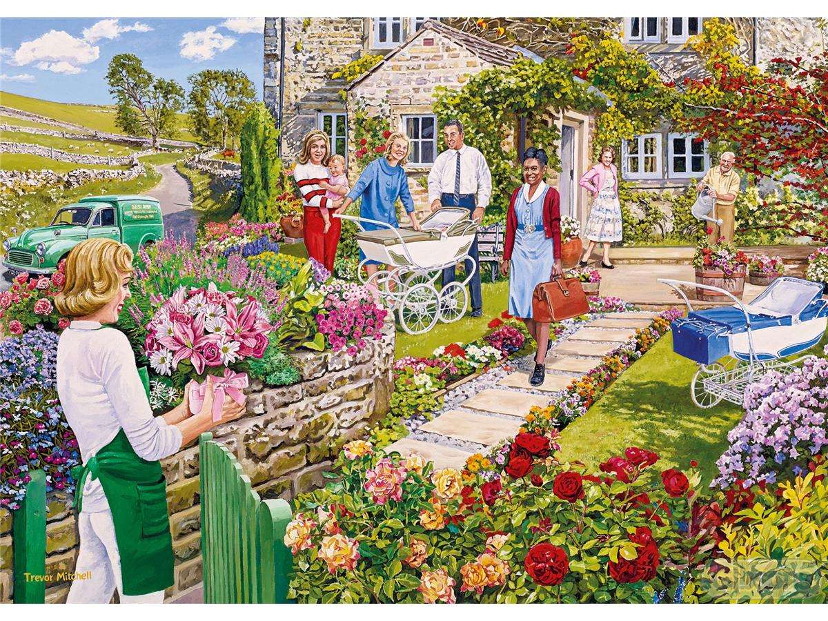 Famiglia in giardino in campagna puzzle online