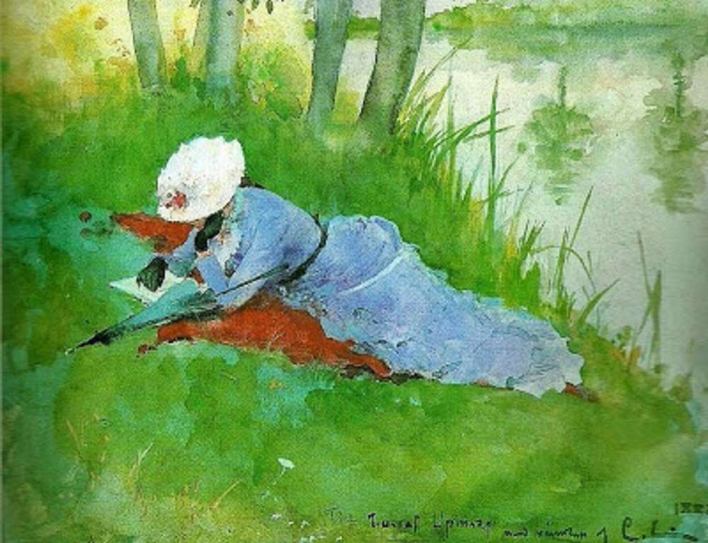 "In The Grass" Carl Larsson online puzzle