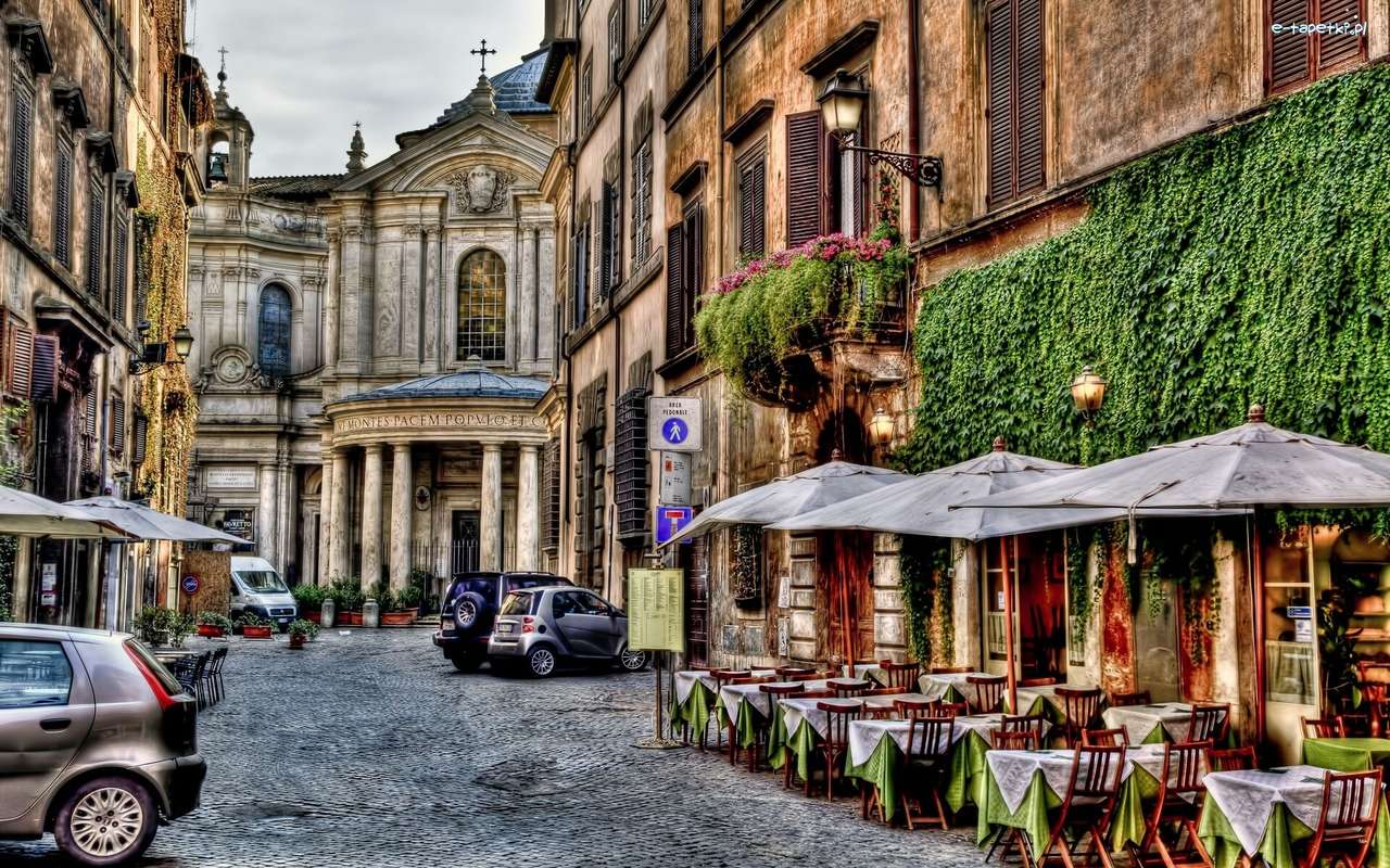 Antigua calle en Roma rompecabezas en línea
