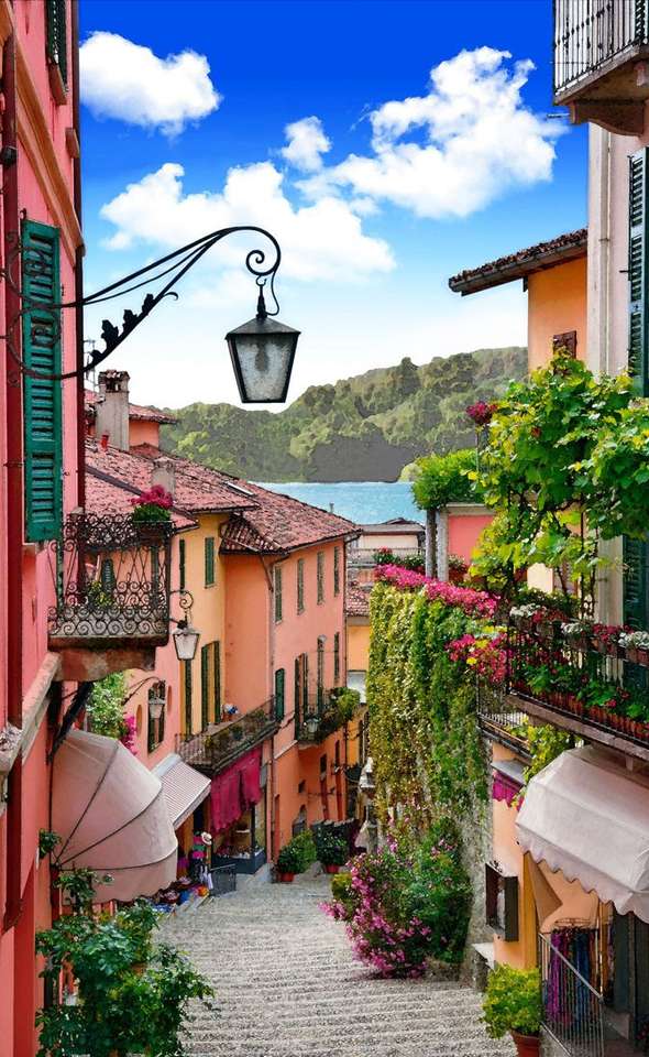 Стара вулиця з будинками -Італія онлайн пазл