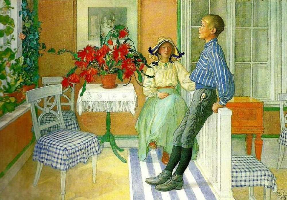 "Meeting" Carl Larsson puzzle online