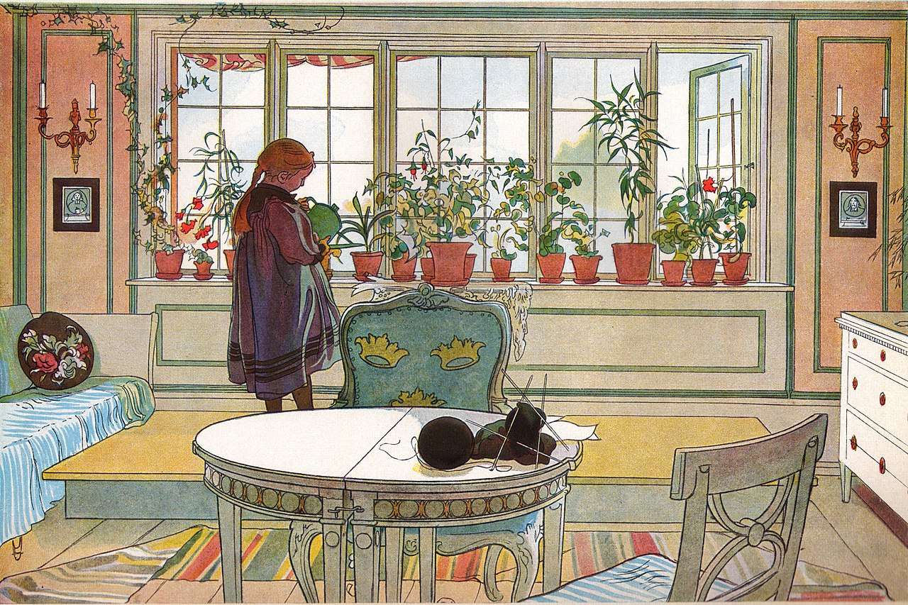 "Květinové okno" Carl Larsson skládačky online