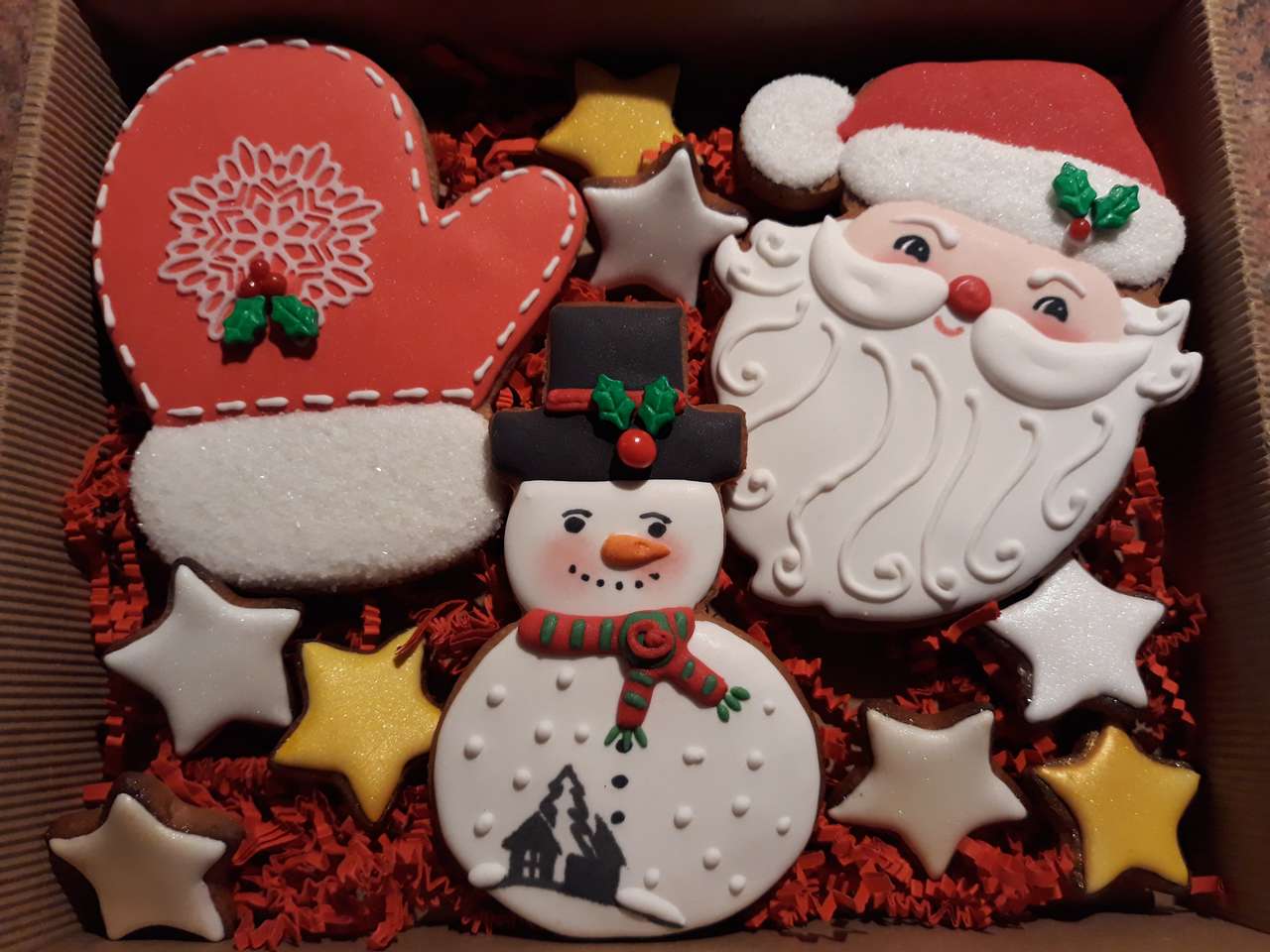 Боядисване на Gingerbread - Коледа онлайн пъзел