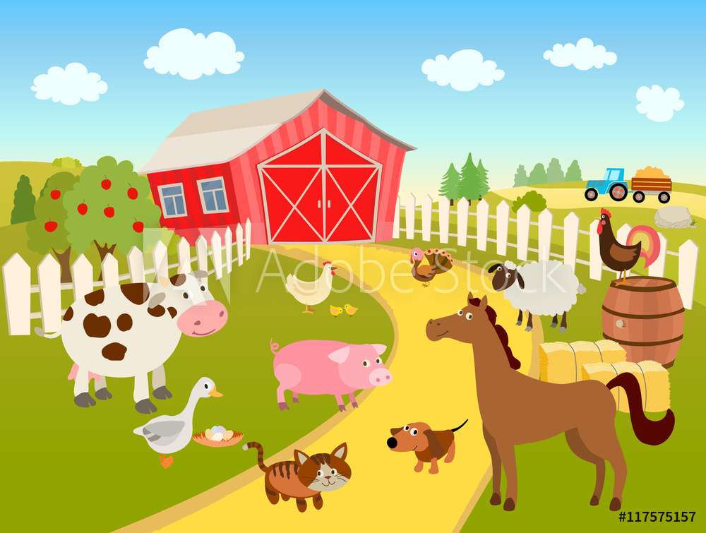 Bauernhof auf dem Lande Online-Puzzle