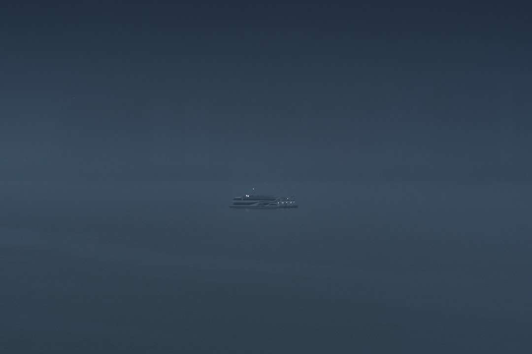 Λευκό αεροπλάνο που πετάει πάνω από τον ουρανό κατά τη διάρκεια της νύχτας online παζλ