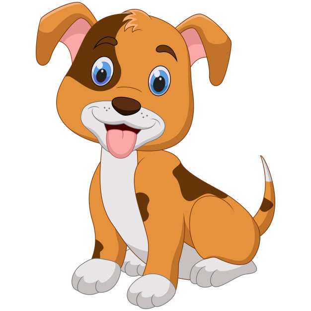Сладък анимирано куче онлайн пъзел