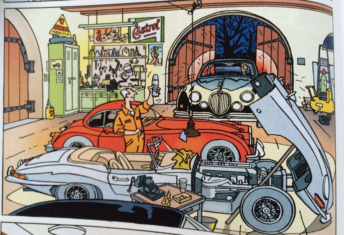 Cartoon meccanico auto puzzle online