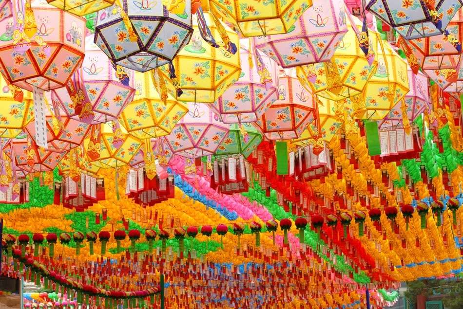 Buddhas Tag in Südkorea Online-Puzzle