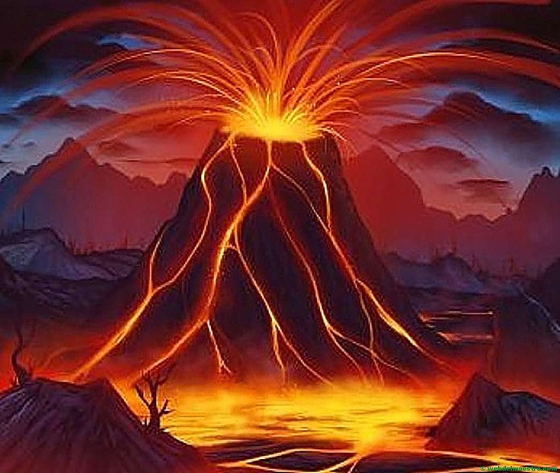 Phénomènes naturels: éruption d'un volcan puzzle en ligne