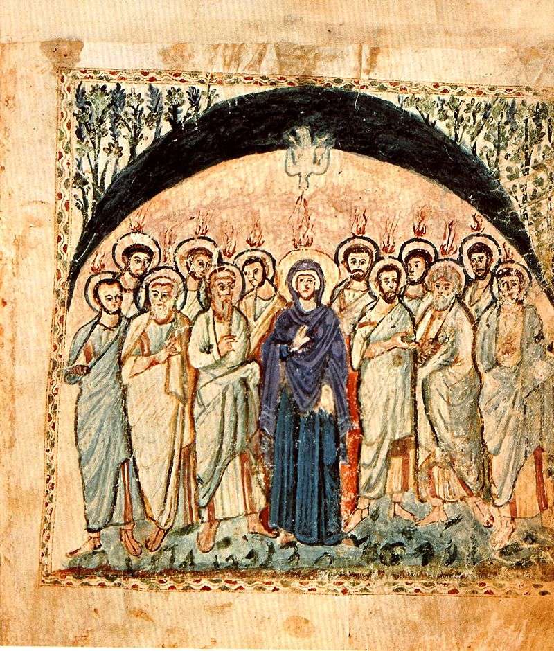 María con los Apóstoles en Pentecostés rompecabezas en línea