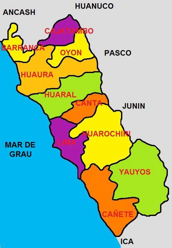 Kaart van Lima. online puzzel