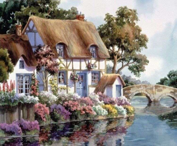 Cottage sul bordo dell'acqua puzzle online