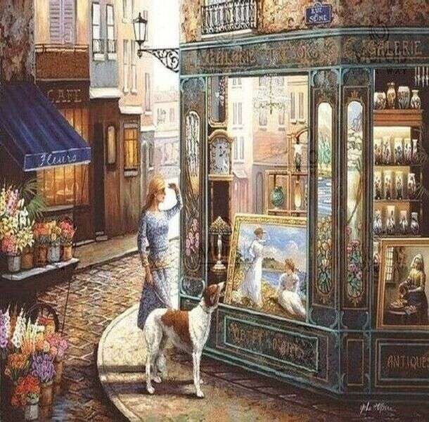 Admiration of a beautiful painting jigsaw puzzle online