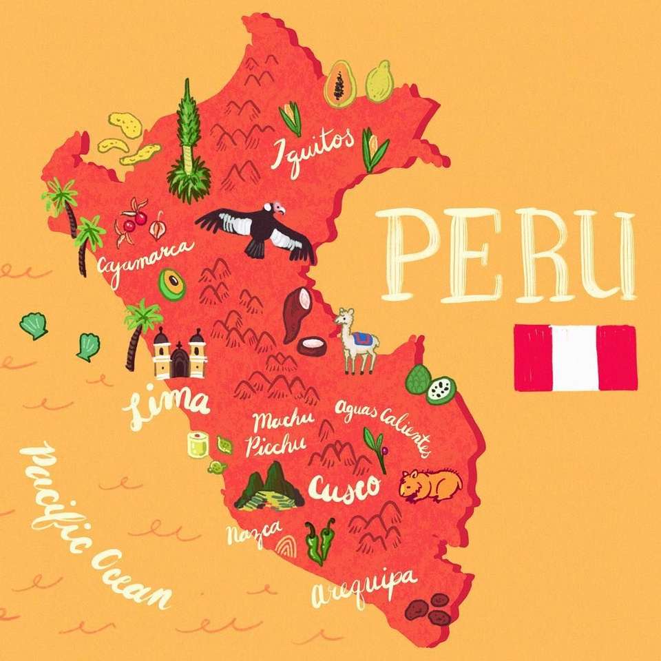 Peru személyre szabott térképe online puzzle