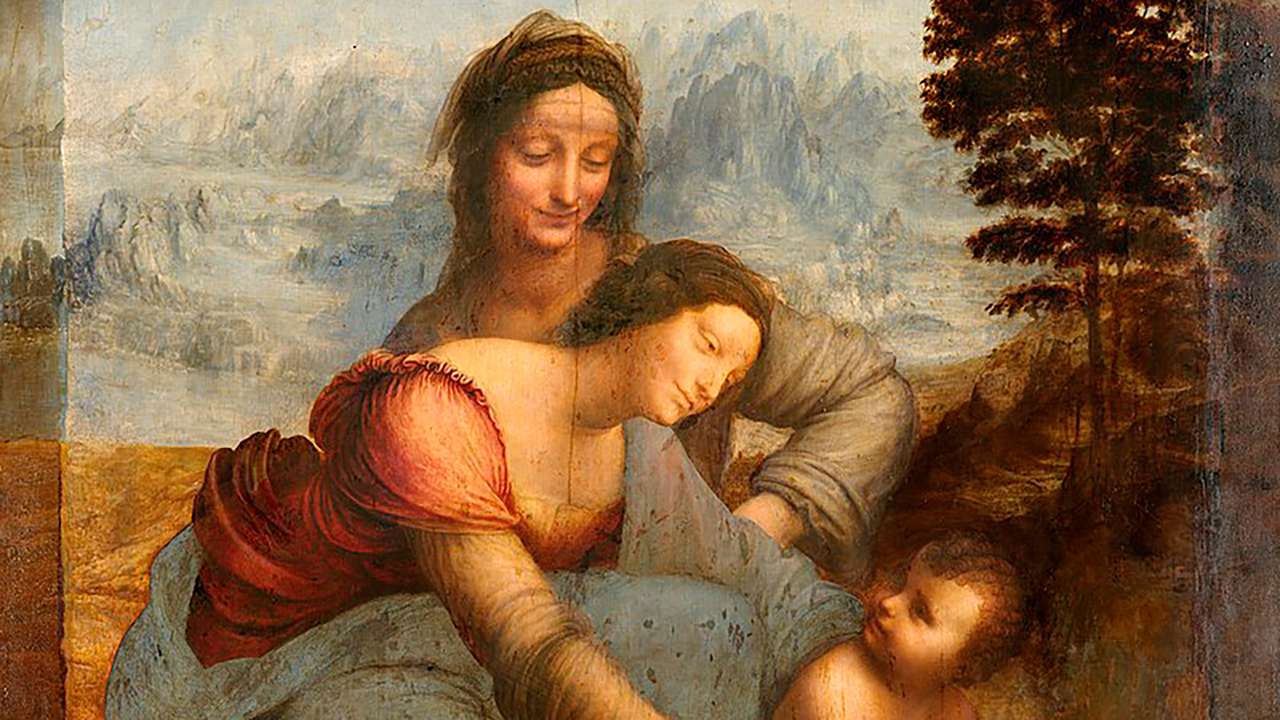картина Леонардо да Винчи, написанная в 1503 году онлайн-пазл