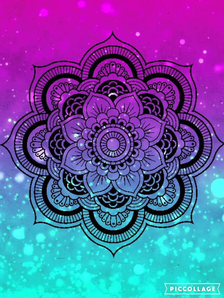 Mandala rosa-bleu puzzle en ligne