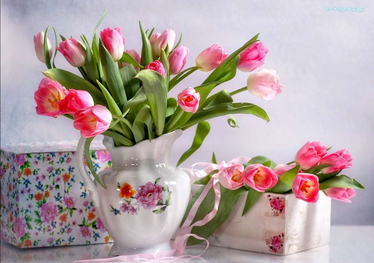 Roze tulpen legpuzzel online