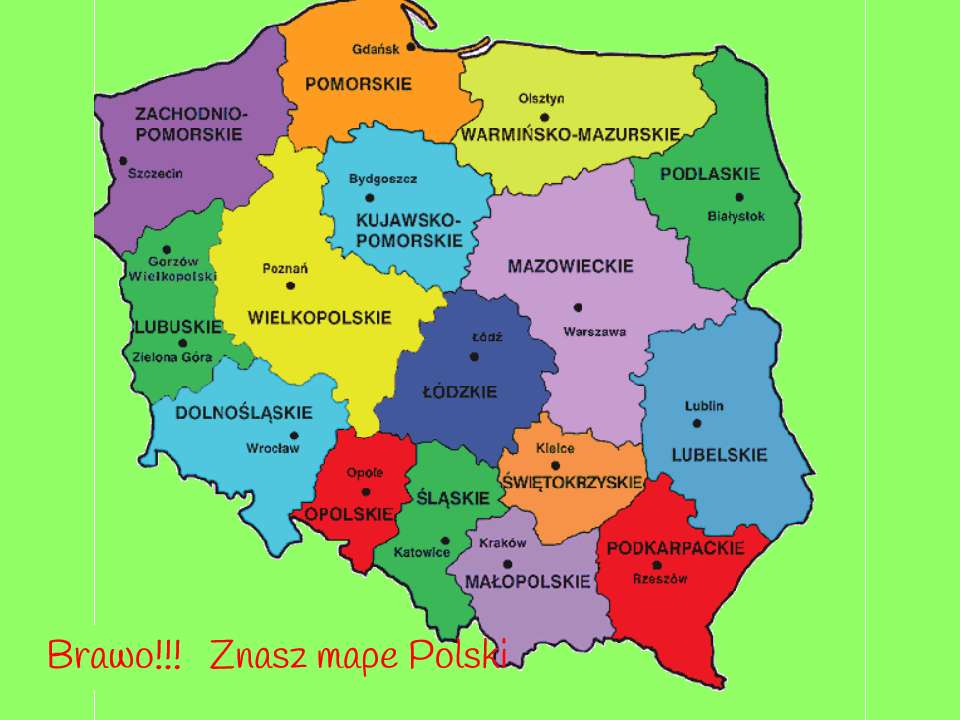 Karte von Polen. Puzzlespiel online