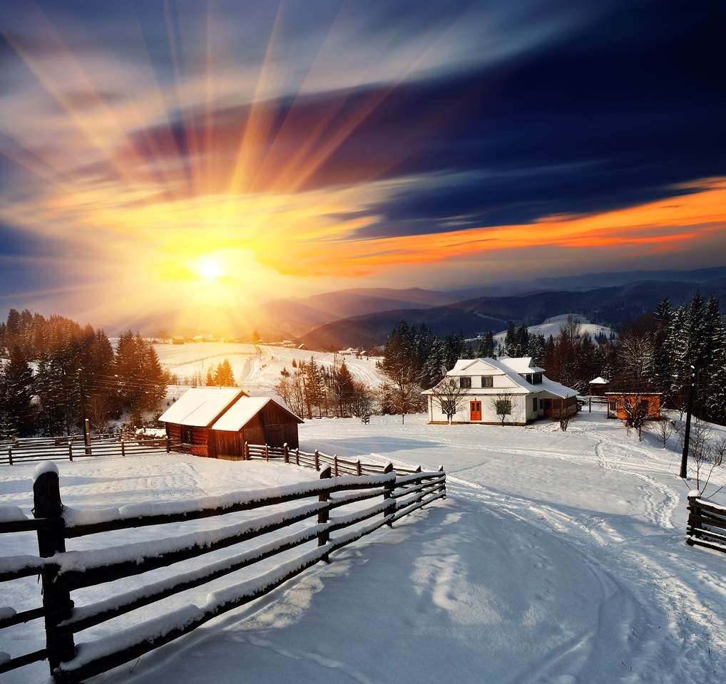 Зимни пейзаж в Украйна онлайн пъзел